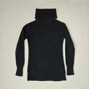 Abercrombie & Fitch Turtleneck Sweater Navy Blue Ribbed Knit Capsule Wardrobe